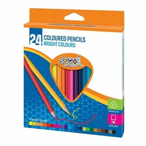 Set 24 creioane intens colorate, mina rezistenta la rupere, lungime creion 175 mm imagine