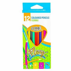 Creioane colorate, culori vibrante, mina rezistenta, flexibile, 12 culori imagine