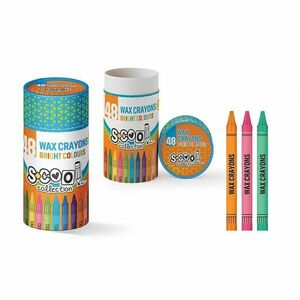 Creioane cerate multicolore, forma rotunda, set 48 bucati imagine