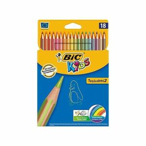 Set 18 creioane colorate Tropicolors pe baza de pigmenti, mina de 3.2 mm, corp hexagonal imagine