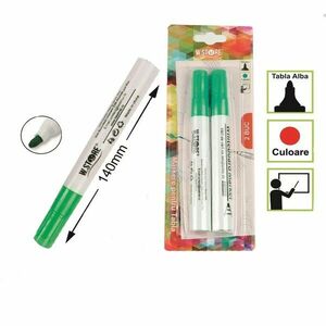 Set 2 markere pentru whiteboard, culoare verde, grosime scriere 2-3 mm imagine