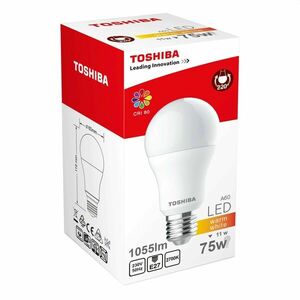 Bec LED A60, E27, putere 11W, lumina alb rece, Toshiba imagine