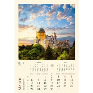 Calendar de perete, model castel, 13 file, spira metalica, 33 x 48 cm imagine