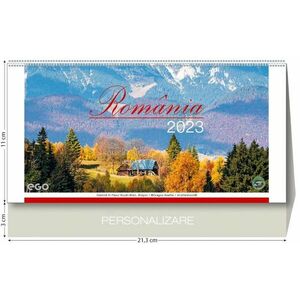 Calendar de birou, an 2024, imagini Romania, personalizabil, 13 file, spira metalica imagine