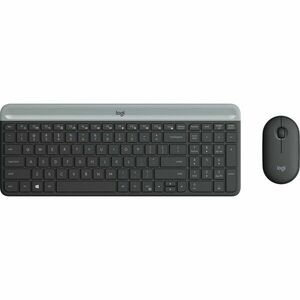 Kit tastatura + mouse wireless Logitech MK470, Slim, Negru Grafit imagine