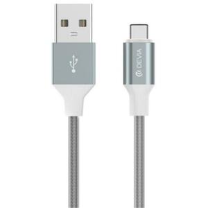 Cablu de date Devia Gracious DVGRATYPECGR, Impletitura Textila, USB-C (Gri) imagine