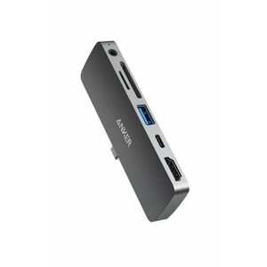 Media Hub Anker PowerExpand Direct pentru iPad Pro, 6-in-1, 60W Power Delivery, USB-C, 4K HDMI, Audio 3.5mm, USB 3.0, microSD (Negru) imagine