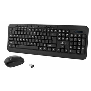 Kit tastatura si mouse bluetooth 2, 4 Ghz Esperanza Akron, USB, 3 butoane, 1600dpi, negru imagine