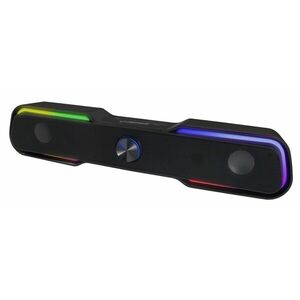 Boxa portabila Esperanza Apala Rainbow, iluminare led, 30Hz-20kHz, 6W, 5V, 44 x 8, 3 x 8, 8cm, negru imagine