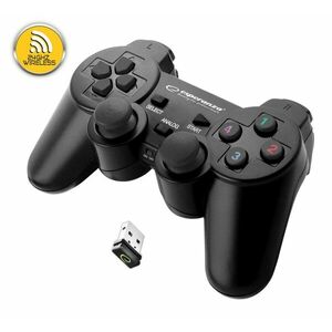 Controller wireless 2.4Ghz PS3/PC Esperanza Gladiator, USB, 12 butoane, negru imagine