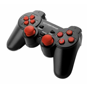 Controller cu fir PC2/PS3/PC Esperanza Corsair, USB, 12 butoane, negru/rosu imagine