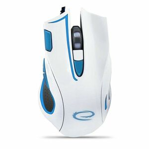 Mouse gaming optic cu fir Esperanza MX401 Hawk, iluminare led, 800/1200/1600/2400dpi, 6 butoane, 13 x 4, 2 x 7, 5cm, alb imagine