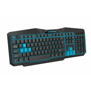 Tastatura gaming cu fir Esperanza Tirions, USB, iluminare led, 10mA, 5V/0, 25V, 45 x 17, 5 x 26 cm, negru/albastru imagine