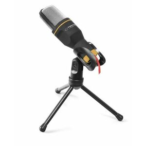 Microfon Esperanza Studio Pro, jack 3, 5mm, trepied inclus, 38dB ± 2dB, 20Hz - 20kHz, 16 x 5 cm, negru imagine