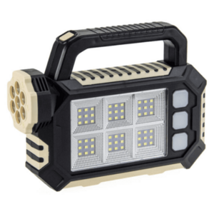 Lanterna solara HS-8029-7-A multifunctionala cu 3 surse de lumină: 7 LED-uri SMD în față, 54 LED-uri SMS pe lateral, 3 mini panouri LED-uri pe lateral imagine