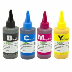 Pachet 4 culori cerneala sublimare, compatibile Epson, flacon 100 ml, Cyan, Magenta, Yellow si Black imagine