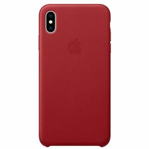 Capac protectie spate Apple Leather Case pentru iPhone XS Max Red imagine