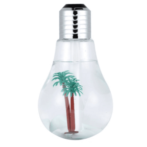 Umidificator de aer cu lampa LED - sub forma de bec cu palmier imagine