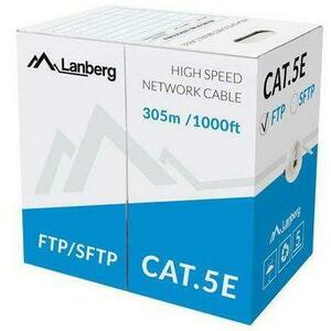 Cablu FTP Lanberg LCF5-10CC-0305-S, CAT.5e, 305 m (Gri) imagine