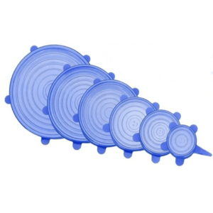 Set 6 capace pentru alimente flexibile din silicon transparent albastru imagine