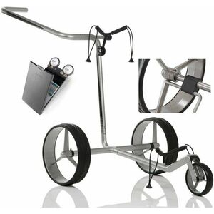 Jucad Carbon 3-Wheel Deluxe SET Silver/Black Cărucior de golf manual imagine