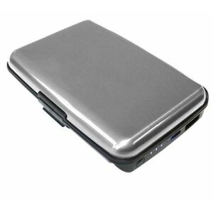 E-Charge Wallet Argintiu / Gri Portofel Carduri si Incarcator Baterie Externa 2in1 imagine