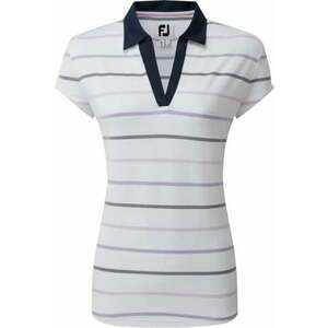Footjoy Cap Sleeve Colour Block Womens Polo Shirt White/Navy XS imagine
