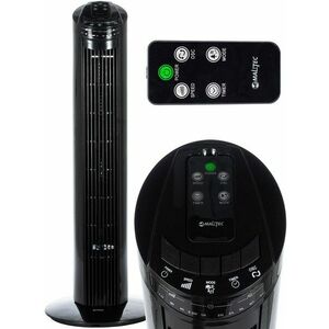 Ventilator tip coloana, telecomanda inclusa, 3 trepte, timer, 57, 1 dB, 45W, 230V, 2, 5 kg, 73 x 26 cm, negru imagine