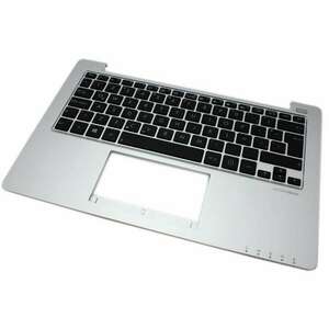 Tastatura Asus VivoBook X201E neagra cu Palmrest argintiu imagine