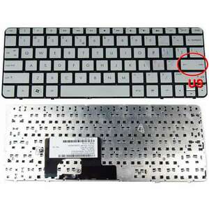 Tastatura HP Mini 210 3000 argintie layout US fara rama enter mic imagine