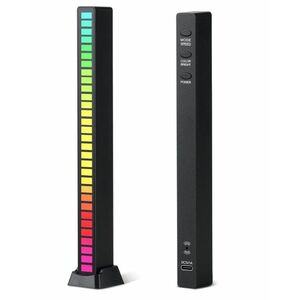 Bara RGB 32 leduri sincronizare muzicala 18 culori (bara de ritm) ACUMULATOR + USB C imagine