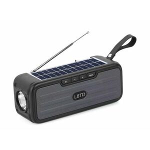 Boxa Portabila L8TD Neagra Bluetooth USB Radio Lanterna cu incarcare solara imagine