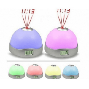 Set 2 Lampi de veghe cu ceas si proiectie imagine