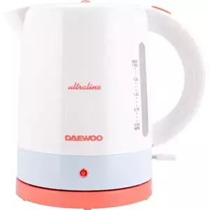 Fierbator Daewoo UltraLine, 2200 W, capacitate 1.5 litri, buton deschidere capac, baza rotativa 360 grade, filtru, indicator nivel apa, indicator luminos, Alb imagine