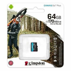 Card de memorie MicroSD Kingston Canvas GO Plus, 64GB, Clasa 10, UHS-I imagine