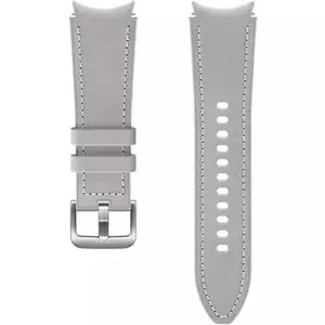 Curea smartwatch Samsung Hybrid Leather Band pentru Galaxy Watch4 20mm S/M, Silver imagine