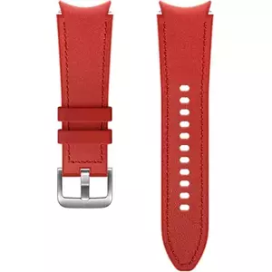 Curea smartwatch Samsung Hybrid Leather Band pentru Galaxy Watch4 20mm S/M, Red imagine