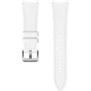 Curea smartwatch Samsung Hybrid Leather Band pentru Galaxy Watch4 Classic, 20mm M/L, White imagine