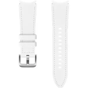 Curea smartwatch Samsung Hybrid Leather Band 20mm, S/M pentru Galaxy Watch 4 / 4 Classic, White imagine