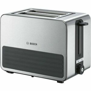 Prajitor de paine Bosch TAT7S25, 1050 W, 2 felii, Dezgheţare, Incalzire, Tasta Stop, Argintiu/grafit imagine