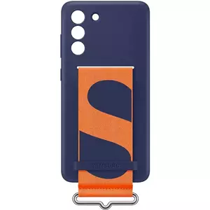 Husa de protectie Samsung Silicone Cover with Strap pentru Galaxy S21 FE 5G, Navy imagine