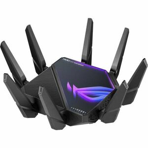 Router Gaming Wireless ASUS ROG Rapture GT-AXE16000, AXE16000, Quad-Band, Quad-Core 2.0GHz CPU, 256MB/2GB Flash/RAM, 10G dual-port, AiProtection Pro, Adaptive QoS, VPN Fusion, IPTV, OFDMA, MU-MIMO, Beamforming, Link Aggregation, RGB, AiMesh imagine