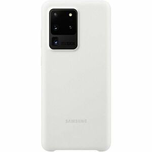 Husa de protectie Samsung Silicone Cover pentru Galaxy S20 Ultra, White imagine