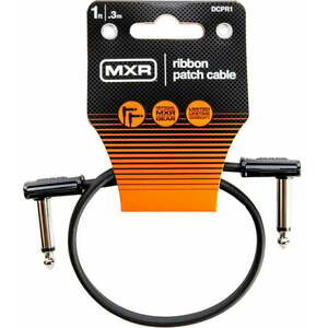Dunlop MXR DCPR1 Ribbon Patch Cable Negru 30 cm Oblic - Oblic imagine