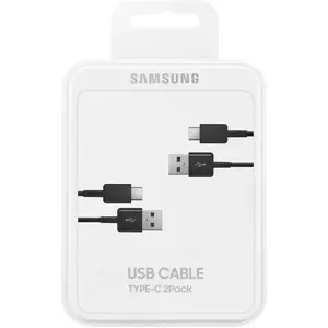 Cablu de date Samsung, 2 x Cable USB Type C, 1.5m, Black imagine