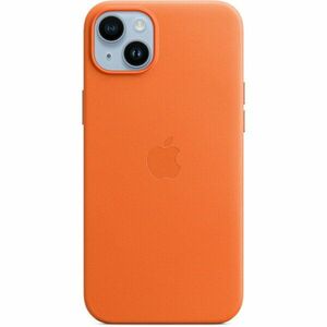 Husa de protectie Apple Leather Case with MagSafe pentru iPhone 14 Plus, Orange imagine