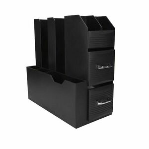 Stand organizator pentru cafea, 2 sertare, 9 compartimente, 29x28.5x13.5 cm, negru imagine