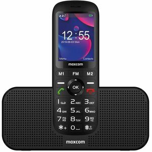 Telefon Mobil Maxcom Comfort MM740 Dual SIM Black + Stand incarcare cu radio si boxe incorporate imagine