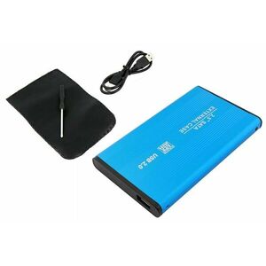 Suport HDD/SSD 2, 5inch, cablu USB inclus, husa, otel, 13 x 7, 5m x 1, 3cm, albastru imagine