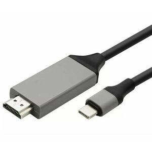 Cablu HDMI - USB C, adaptor MHL inclus, suport 3D, 4K, 48 biti, negru/gri imagine